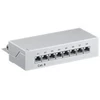 Goobay CAT 6 mini/desktop patch panelė, 8 prievadai – Pilka spalvos versija