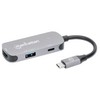 Manhattan USB-C doko / šakotuvo, prievadai (x3): HDMI, USB-A ir USB-C, su maitinimo perdavimu (PD) 100 W – reikalingas išorinis USB-C įkroviklis (nepridedamas). Maitinamas per USB (išorinis maitinimo šaltinis nereikalingas), kai PD nenaudojamas, aliuminis, laidinis, USB 3.2 Gen 1 (3.1 Gen 1) Type-C, 100 W, aliuminis, 3840 x 2160 taškų, 30 Hz (Atnaujinta)