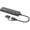 HUB USB Manhattan MANHATTAN 4-Port USB 3.0 Typ-C / Typ-A Kombi-Hub juodas