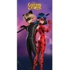 Rankšluostis MCU Ręcznik plażowy 70x140 Miraculous Biedronka i Juodas Kot Halantex