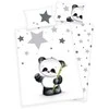 MCU Patalynė bawełniana 100x135 Panda gwiazdki białą pilka do łóżeczka 2023