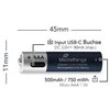 MediaRange MRBAT160, Įkraunama baterija, AAA, Ličio jonų (Li-Ion), 1,5 V, 4 vnt., 500 mAh