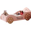 Megaleg Pinky Princess medinė automobilinė lova vaikams