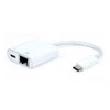 Mercodan 866070, USB 3.2 Gen 1 (3.1 Gen 1) Type-C, baltas, RJ-45, USB 3.2 Gen 1 (3.1 Gen 1) Type-C, 0,2 m