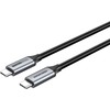Mercodan USB-C kabelis 1,0m, USB 3.2 Gen 2, 20Gbps, 100W PD, 4K@60Hz, TPE kappe, Kosminė pilka, 1 m, USB C, USB C, USB 3.2 Gen 2 (3.1 Gen 2), Juodas, Pilkas