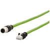 Metz CONNECT Kabelis połączeniowy M12 męski-RJ45 męski, 4-biegunowy su kodem D, prosty, łańcuch nadążny, moment sukamasis, 1 m (142M4D15010)