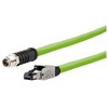 Metzconnect Btr „Metz Connect 142M6X18100“ M12 tinklo kabelis, jungiamasis kabelis CAT 6a SF/UTP, 10 m, žalias PUR apvalkalas, atsparus rūgštims, ozonui, UV spinduliams, tinka kabelių laikikliais (142M6X18100)