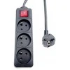 MicroConnect 3 padėčių maitinimo laido įjungimo/išjungimo jungiklis, prancūziškas E tipo, 1,5 m