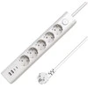 MicroConnect 5 krypčių USB Schuko maitinimo laido įjungimo/išjungimo jungiklis 1,5 m, Baltas