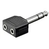 AV adapteris MicroConnect Jack 6,3 mm M - 2x lizdas 3,5 mm F juoda
