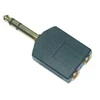 AV adapteris MicroConnect Jack 6,3 mm M - 2x lizdas 3,5 mm F juoda