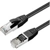 MicroConnect CAT6A S/FTP 0,25 m juodas LSZH ekranuotas tinklo kabelis, LSZH,