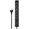 Microconnect MC-GRU0601DKB, 1 m, Type K, Type K, Juoda, 6 kintamosios srovės lizdai, 290 g