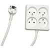 Listwa zasilająca MicroConnect MC-PSSQUARE040150FRW Rozgałęziacz 4 gniazda 1,5m Baltas