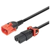 MicroConnect Powercord C14 IEC Lock+ Dual maitinimo kabelis