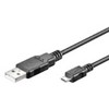 Microconnect USBABMICRO18, 1,8 m, USB A, Micro-USB B, USB 2.0, Juoda