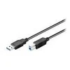 USB kabelis MicroConnect USB-A - USB-B 1 m Juodas (USB3.0AB1B)