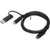 USB kabelis MicroConnect USB-C - USB-C + USB-A 1 m Juodas (USB3.1CCA1)