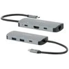 Mobilis 001382 doko stotelė Przewodowa USB 3.2 Gen 1 (3.1 Gen 1) Type-C Juodas, Pilka