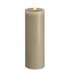 „Moods &amp; More“ LED kolonėlės formos žvakė pilka su lydymosi efektu – Ø 4,9 cm x A 15 cm
