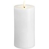 Lumarko Moods & More MM LED pillar candle, Silk, Melted, Classic baltas, 74x150 mm