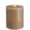 Usorteret Moods & More MM LED pillar candle, Silk, Melted, Sand, 74x100 mm