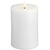 Lumarko Moods & More MM LED pillar candle, Silk, Melted, Classic balta, 99x150 mm