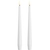 3M Moods & More MM LED taper candle, Silk, Slim, Classic baltas, 2-pack, 23x250 mm