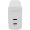 mophie sieninis adapteris USB-C PD DUAL 67W GAN EU (2xUSBC) Baltas