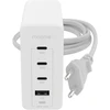 mophie priedai – sieninis adapteris – USB-C – PD – HUB – 120 W – GaN – baltas – ES (3x USB-C + 1x USB-A), patalpų, kintamosios srovės, baltas