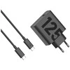 MCD-1252 Motorola TurboPower Duo 2xUSB-C 125W kelioninis įkroviklis + USB-C/USB-C Data kabelis juodos spalvos