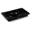 Multi Zen Tapas padėklas 3 skyrių stačiakampis 312/312/130 ml, 250 x 166 x 32 mm, RPET juodas, 4 vnt. x 60 vnt. x 1 vnt./kartonas