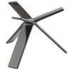 Multi Bufeto stovas STAR 12 cm gumuotas metalas juodas, 2 vnt./pak.
