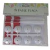 Multi Stalo vėliavėlės ant stovo Dannebrog 15,5x8 cm popierius/plastikas raudona/balta – 8 vnt.