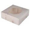 Multi Tortų dėžutė su atlenkiamu dangčiu S-Line 230 x 230 x 80 mm popierinė su langeliu PLA balta/pilka, 100 vnt./kartoninėje dėžėje
