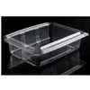 Multi Vienkartinė stiklinė Catersource 1250 ml 140x195x60 mm kvadratinė su atlenkiamu dangteliu RPET permatoma, 100 vnt.