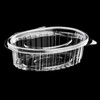 Multi Plastikinis dubenėlis Catersource 150 ml 112x145x26 mm ovalus, sulankstomas dangtelis RPET skaidrus, 100 vnt.