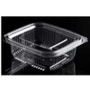 Multi plastmasės puodelis Catersource 250 ml 85x97x41 mm kvadratinis dangtelis su vyriais RPET Permatomas, 5 vnt. x 100 pak.
