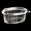 Multi Plastikinis dubenėlis Catersource 750 ml 145x190x60 mm ovalus su atlenkiamu dangteliu RPET permatomas 4 vnt. x 100 vnt./dėžėje