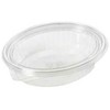 Multi Salotų dubenys Clearshow 760 ml 204x166x52 mm ovalūs su atlenkiamu dangteliu RPET permatomi, 6 pakeliai po 50 vnt. dėžėje