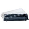 Multi Sushi padėklas 220x90x40 mm PS juodas/permatomas dangtis, 4 vnt. x 100 vnt./kartonas