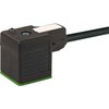 MURRELEKTRONIK MSUD vožtuvo jungtis 24V AC/DC LED ir laisvos eigos diodas A formos su 3x0,75 mm² kabeliu su įžeminimu 5 metrų kabelis juodas PUR UL CSA kabelių grandinei