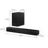 Namų kino sistema Sharp Compact 2.1 Soundbar with Wireless Subwoofer | HT-SBW121 | 240 W | Bluetooth | Belaidė jungtis | Juodas