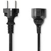 Nedis Stromkabel | Schutzkontaktstecker | Schutzkontaktsbuchse Gerade | Gerade | Vernickelt | 5.00 m | Rund | PVC | Juodas | Label