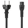 Nedis Stromkabel | Schutzkontaktstecker | IEC-320-C5 - Gerade | Gerade | Vernickelt | 2.00 m | Rund | PVC | Juodas | Label