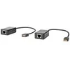Nedis USB ilgintuvas | USB1.1 | 1x RJ45 moteriška | 1x USB-A lizdas | 1x USB-A kištukas | 1x RJ45 moteriška | 50 metrų | 12Mbps | paauksuotas | apvalus | PVC | juodas