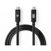 Nedis USB-Kabelis | USB 3.2 Gen 2 | USB-C™ Stecker |USB-C™ Stecker - 100 W | 4K@60Hz | 10 Gbps | Vernickelt | 1.00 m | Rund | PVC | Juodas | Box