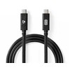 Nedis USB-Kabelis | USB 3.2 Gen 2 | USB-C™ Stecker |USB-C™ Stecker - 100 W | 4K@60Hz | 10 Gbps | Vernickelt | 1.00 m | Rund | PVC | Juodas | Box