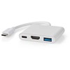 Nedis USB HUB CCGB64770WT01 doko stotelė Laidinis USB Type-C Baltas