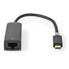 Karta jungiama į tinklą Nedis USB-C - RJ-45 0.2 m Juodas (CCBW64952AT02)